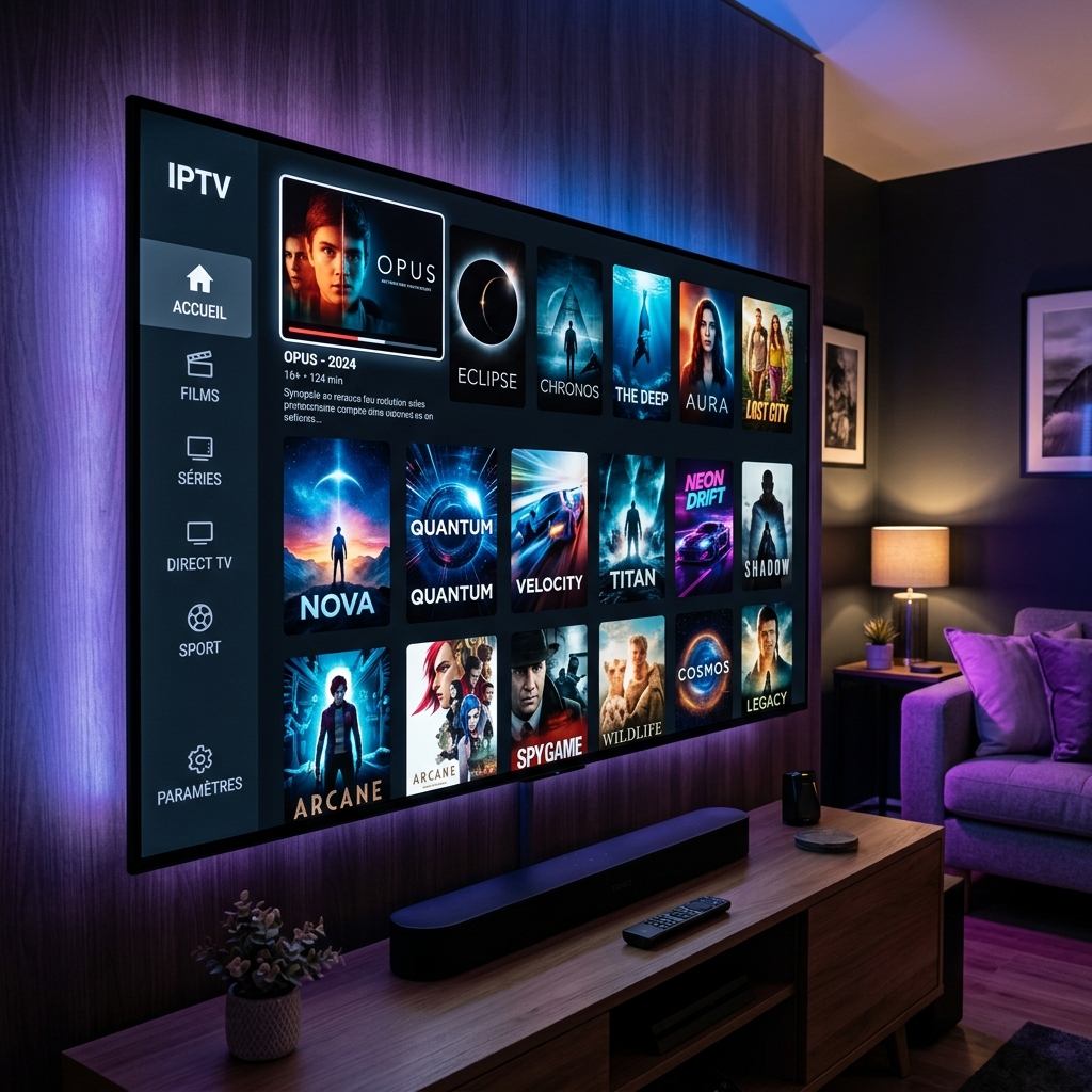 Catalogue IPTV 4K avec des milliers de films et séries